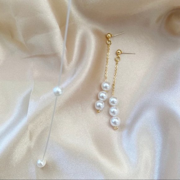 Myth X Dream Jewelry - 💙Pearl Metal Threader Drop Earrings
